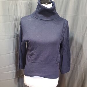 Women's Navy Turtleneck Sweater